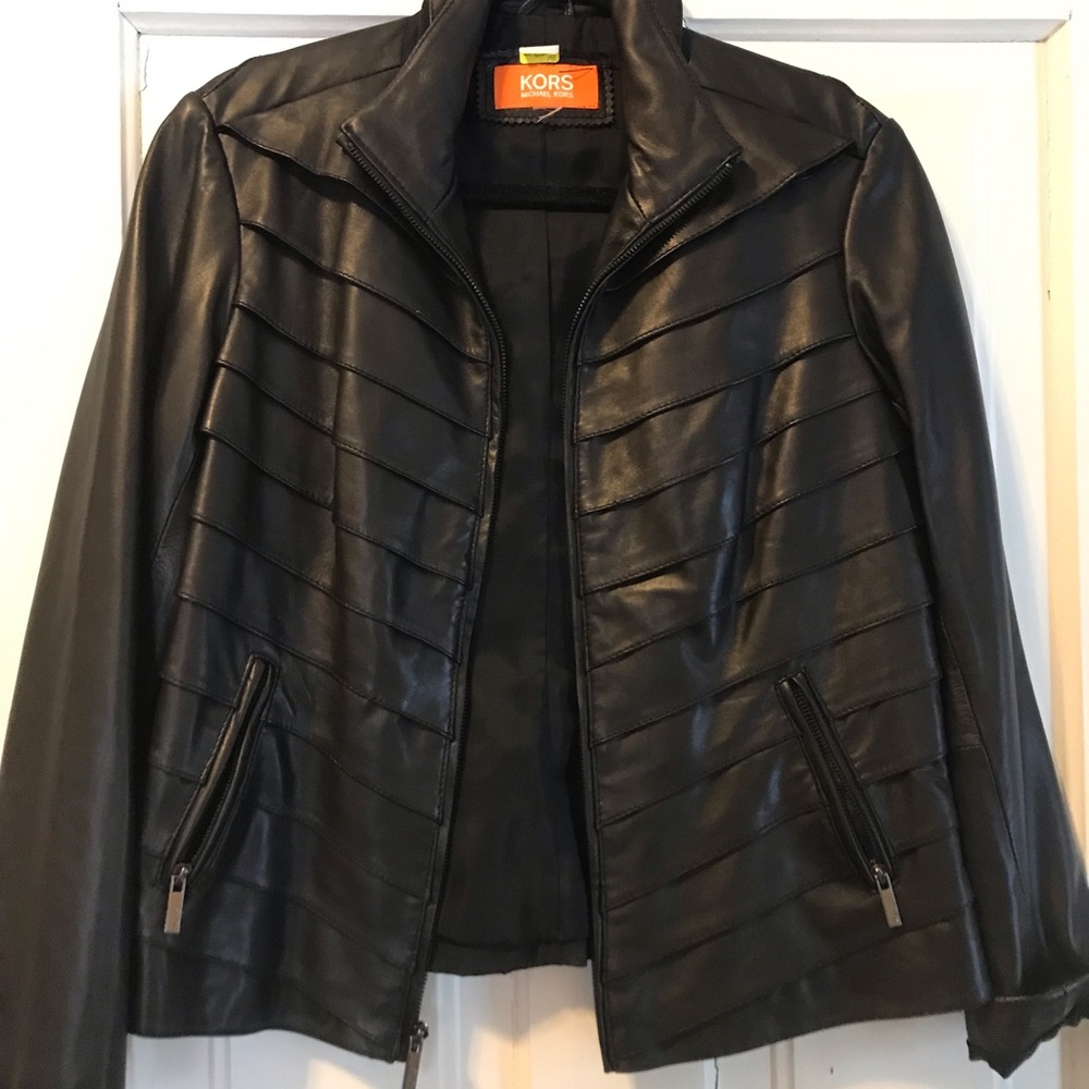 KORS black leather jacket